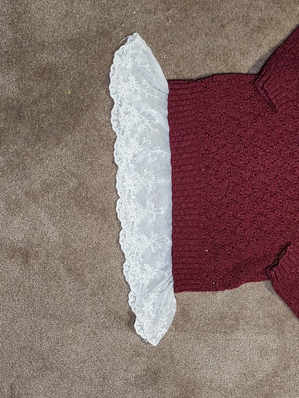 Justice Kids Marron Knitted Long Sleeve Shirt Sz 7/12